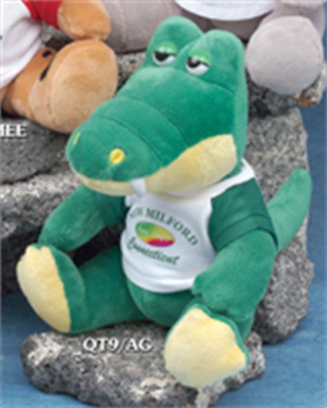 Alligator Plush Toys. Personalized alligator plush toys with custom printed logo t-shirts.