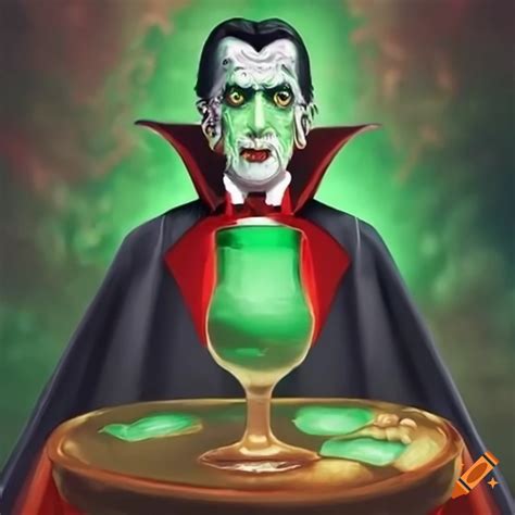Count dracula raising a chalice in a toast on Craiyon