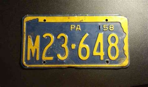 ANTIQUE VINTAGE 1958 PENNSYLVANIA PA LICENSE PLATE M23-648