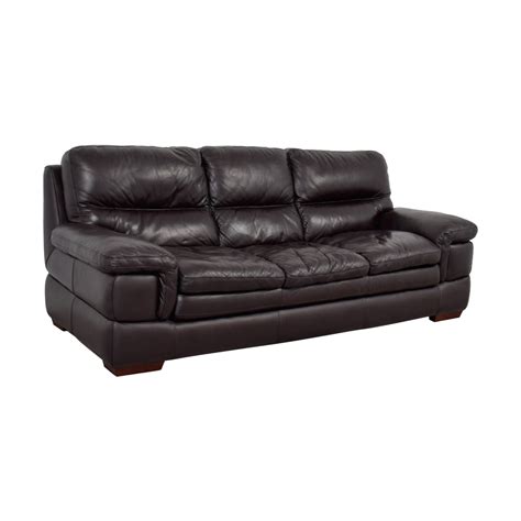 75% OFF - Bob's Discount Furniture Bob's Furniture Carter Brown Leather ...