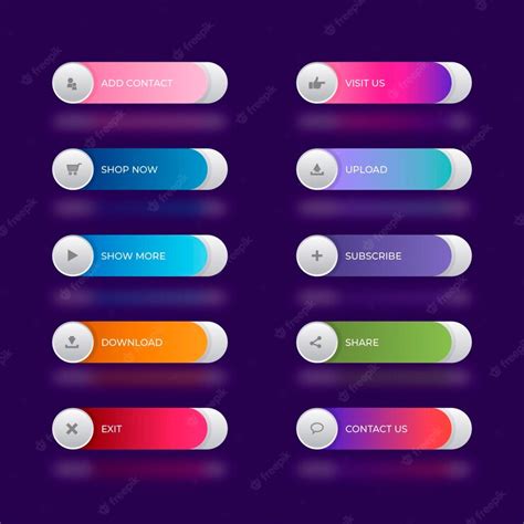 Free Vector | Gradient colored call to action buttons pack