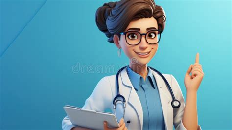 Female Doctor. 2D Cartoon Character Smart Trustworthy Doctor. Stock ...