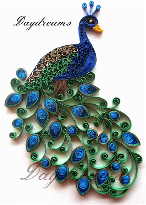 DAYDREAMS: Quilled peacock - embroidery design inspired