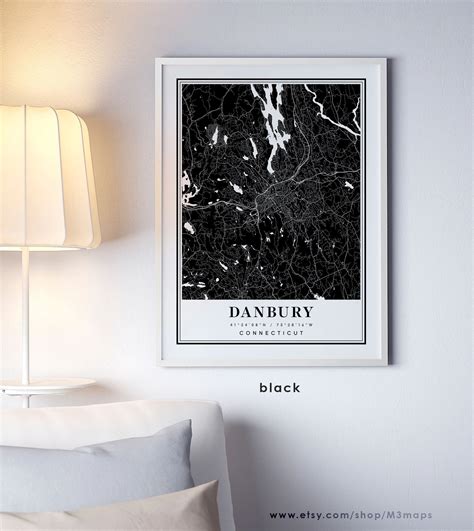 Danbury Connecticut Map Danbury CT Map Danbury City Map - Etsy