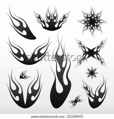 Black Flames For Tattoo And Tribal Stock Vector Illustration 22338493 ...