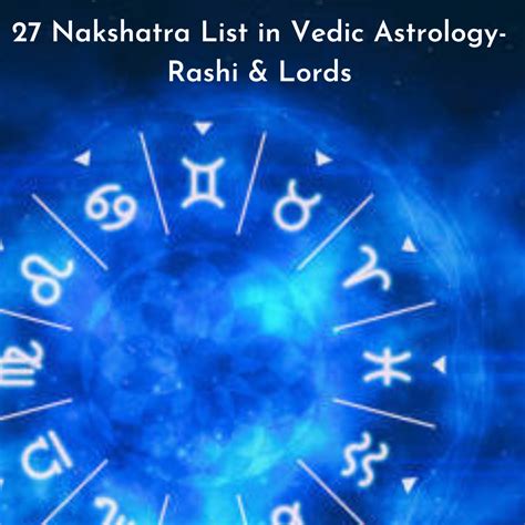 27 Nakshatra List In Vedic Astrology-Rashi & Lords - Astro Vastu