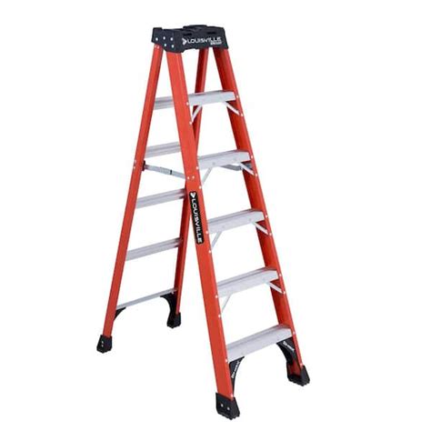 Louisville Ladder 6 ft. Fiberglass Step Ladder with 375 lbs. Load ...