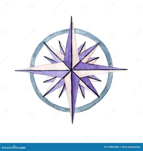 The Sea Compass for Travelling Around the World Stock Illustration ...