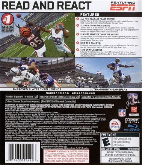 Madden NFL 08 cover or packaging material - MobyGames