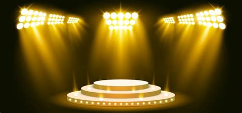 Yellow Stage Lighting Background With Spotlight Vector Illustration, Wallpaper, 3d, Abstract ...