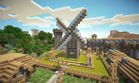 Medieval village with ancient castle Minecraft Project