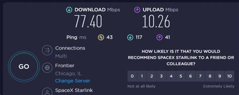 Starlink speed test results | J.D. Hodges