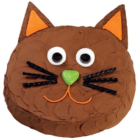 Funny feline is a fast cake to make! We?ve baked cookies for his ears ...