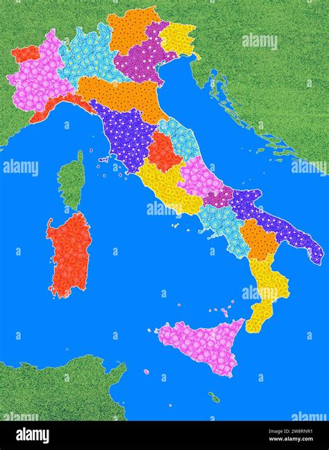 Italy map regions hi-res stock photography and images - Alamy