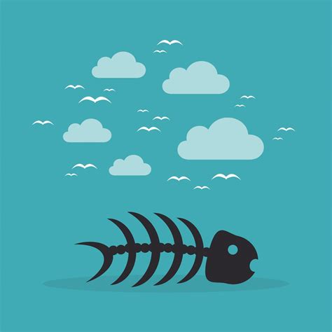 The fish bone. Vector illustration 17184089 Vector Art at Vecteezy