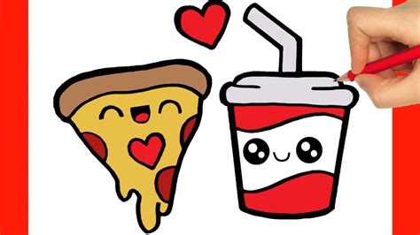 HOW TO DRAW PIZZA HOW TO DRAW SODA - DRAWING PIZZA AND SODA KAWAII ...