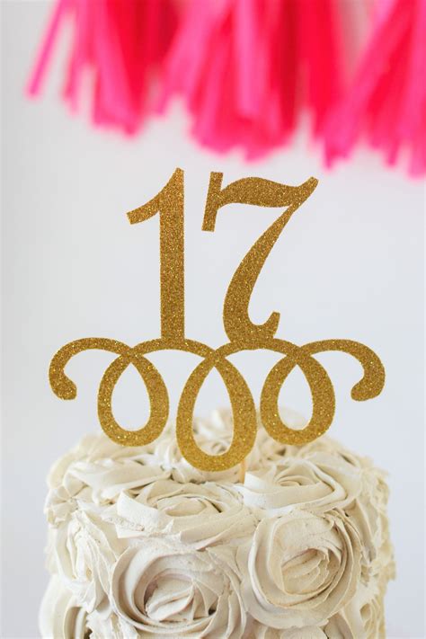 Glitter 17 Cake Topper 17th Birthday Seventeen Birthday 17 - Etsy | Happy 17th birthday, 17th ...