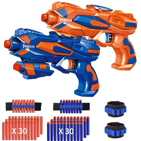 2 Pack Blaster Guns Toy Guns for Boys with 60 Pack Refill Soft Foam ...