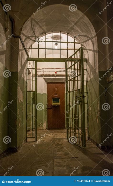 Prison hallway stock photo. Image of brick, govenment - 99492374