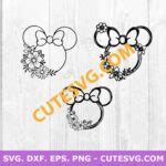 Minnie Mouse with Flower SVG, Minnie Mouse Clipart, Minnie Head SVG