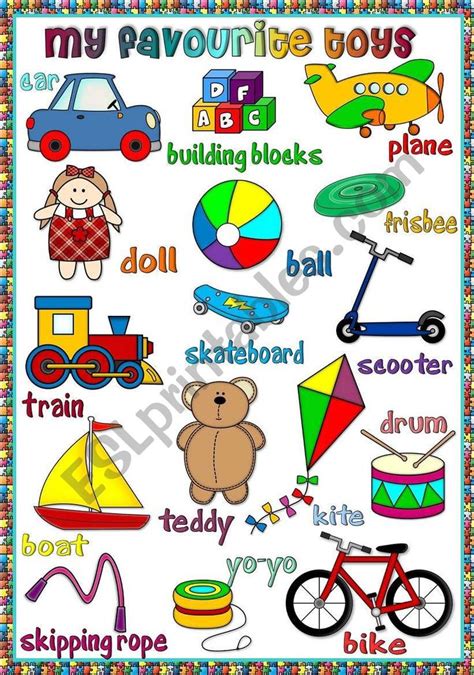 A poster with toys for young learners. Hope you like it. Have a nice weekend mada :) | Toys ...