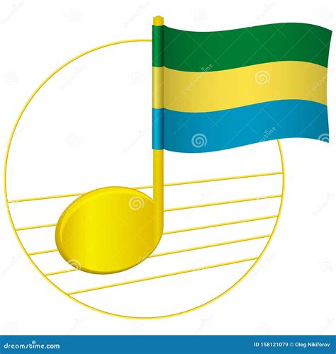 Gabon Flag and Musical Note Stock Illustration - Illustration of icon ...