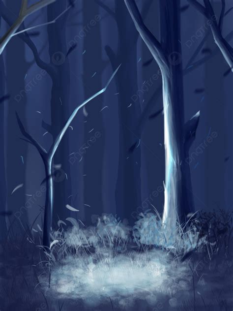 Blue Forest Night Background Design Wallpaper Image For Free Download ...