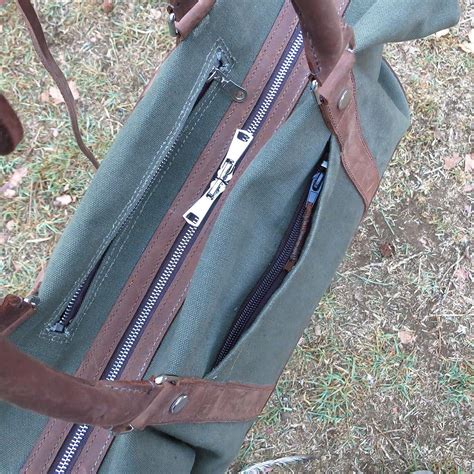 Weekender bag Green canvas & leather : r/Leathercraft