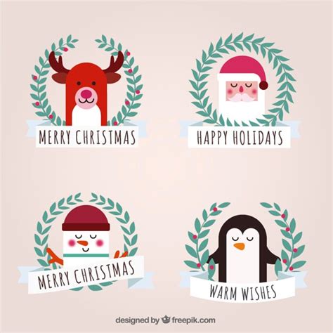 Premium Vector | Cute christmas characters collection