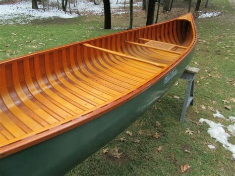 Old Town 13 Foot Cedar Strip Wooden Canoe Vintage In Excellent ...