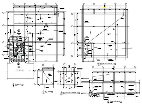 Water Pump House and Tank Design Layout CAD Drawing - Cadbull