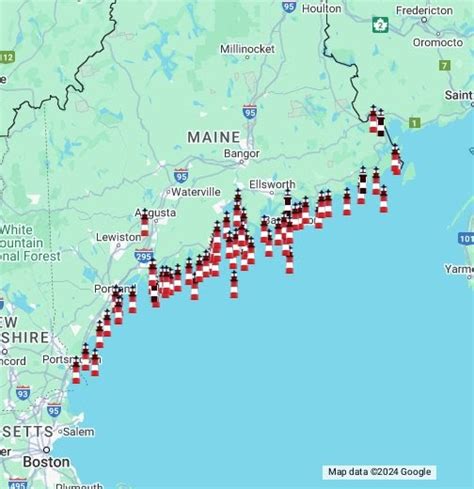 Map Of Maine Lighthouses | Detailed Map