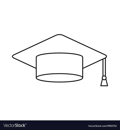 Graduation cap icon outline style Royalty Free Vector Image