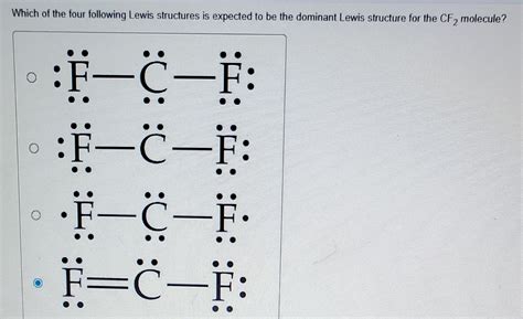 Solved Which of the four following Lewis structures is | Chegg.com