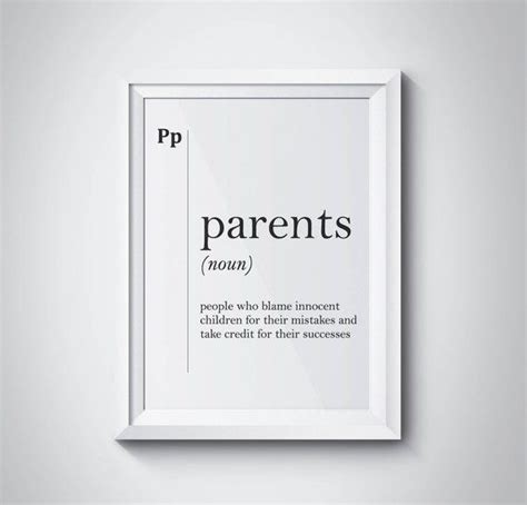 Parents Definition Print Parent Print Funny Parents Gift Funny Family ...