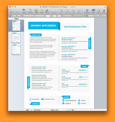 Free Apple Pages Templates Of Resume Templates for Mac Pages Free ...