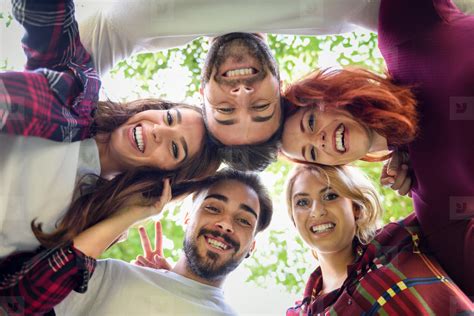 Group of young people together outdoors in urban background stock photo (182093) - YouWorkForThem