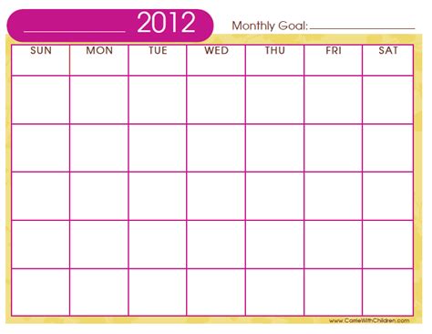 New Year’s Organizing: DIY Printable Monthly Calendar - Carrie with Children