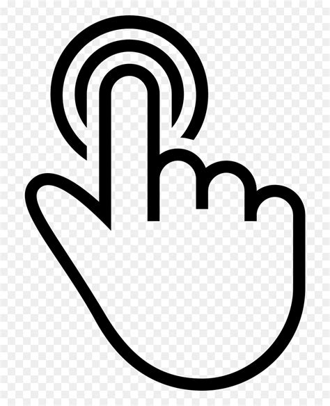 One Finger Tap Gesture Of Outlined Hand Symbol - Click Icon Png ...