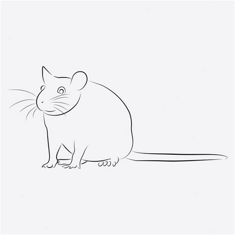 Premium Vector | Rat animal line art