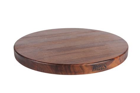 Boos Reversible Round Walnut Butcher Block Cutting Board