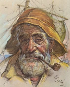 Old Fisherman Painting at PaintingValley.com | Explore collection of ...