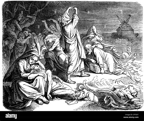 Noah, biblical character, full length, wood engraving, 1875 Stock Photo ...