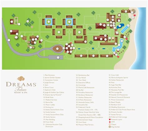 Dreams Tulum Resort & Spa Map - 2500x2125 PNG Download - PNGkit