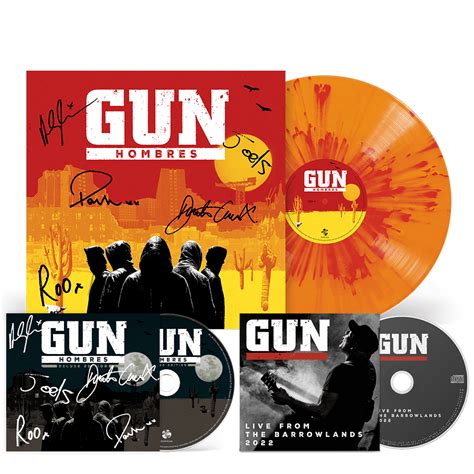 GUN - Hombres - Official Store - Gun - Hombres Red / Orange Splatter Vinyl (Signed) + Deluxe CD ...