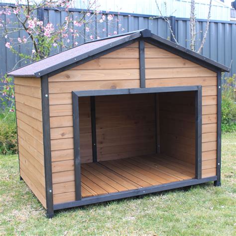 PawHut 67 Large Wooden Cabin Style Elevated Outdoor Dog House With Porch | ubicaciondepersonas ...