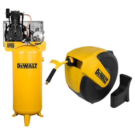 Shop DEWALT 60-Gallon Vertical Air Compressor and 3/8-in Kink Free 50 ...