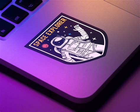 Space patch laptop sticker pack of 4 macbook decals. Quality | Etsy