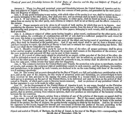 Libellus Veritas: The Treaty of Tripoli, 1797