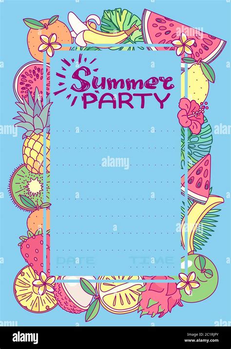 vector Summer party invitation template clip art Stock Vector Image & Art - Alamy